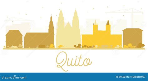 Quito City Skyline Golden Silhouette Stock Vector Illustration Of