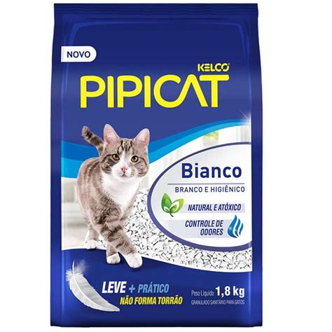 Areia Sanit Ria Kelco Pipicat Bianco Granulado Higi Nico Para Gatos