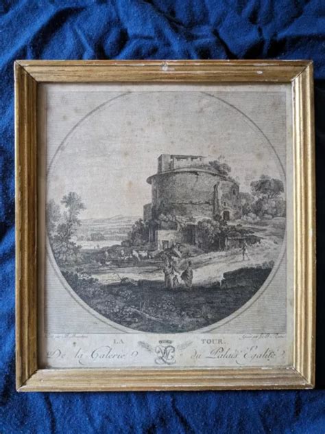 CADRE DORÉ À la feuille Gravure 18ème XVIIIème Tirage D époque