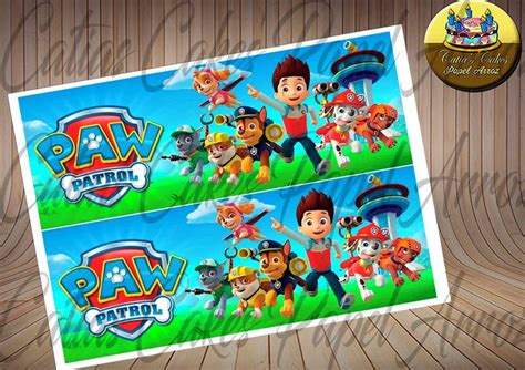 Faixa Lateral De Bolo Patrulha Canina 2 C2B Shape Puzzles Paw Patrol