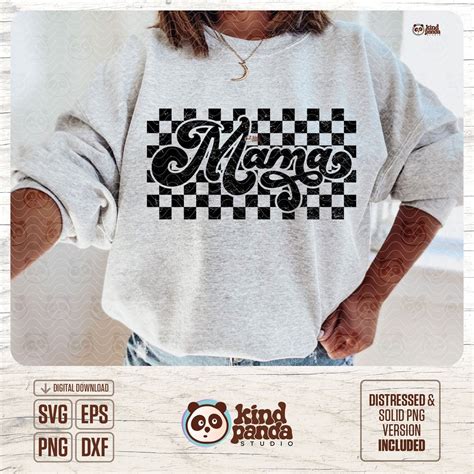 Checkered Mama Svg Retro Mama Png Rock And Roll Mom Svg Mom Png Retro Font Mom Sublimation