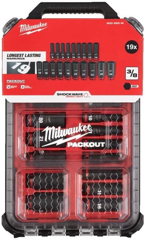 Milwaukee 43PC Shockwave Impact Duty 3 8 Drive SAE Metric Deep 6