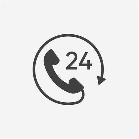 Call Icon Vector Illustration Hour Call Service Twenty Four