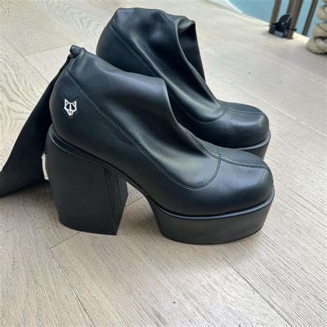 Black Naked Wolfe Under The Kneee Boots In Very Good Depop