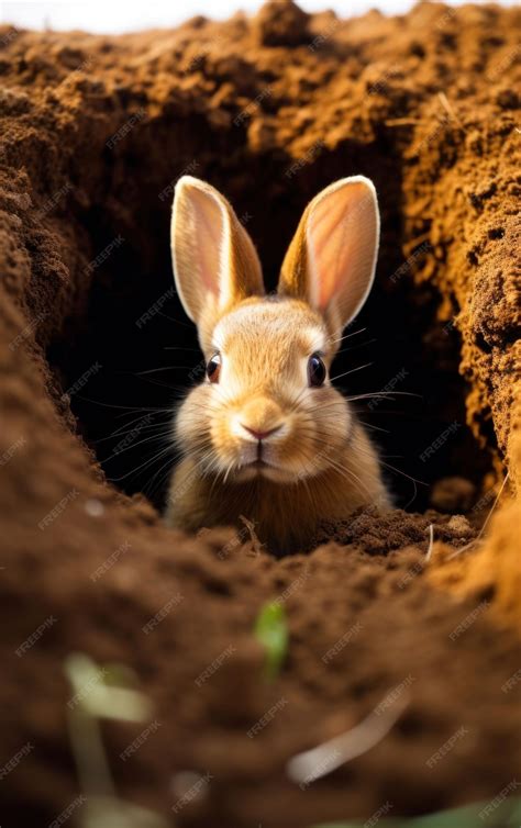 Premium Ai Image Bunny Digging A Burrow In The Earth
