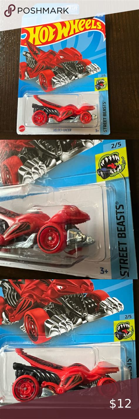 Hot Wheels Street Beasts Veloci Racer Red Silver In Hot Wheels Beast