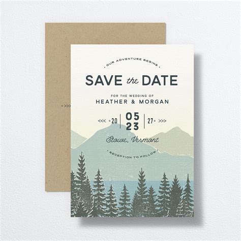 Vintage Mountain Save The Date Cards