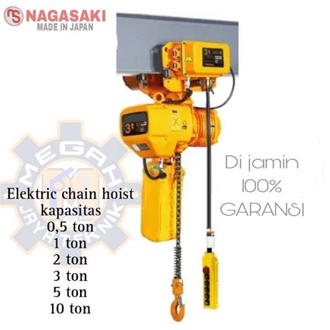 Jual ELECTRIC CHAIN HOIST WITH TROLY 3 TON X 6 METER 380 3 PHASE