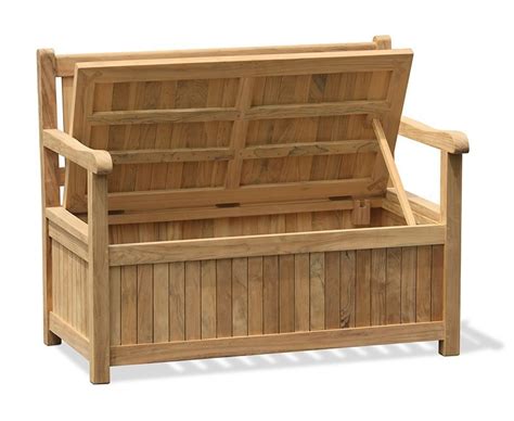 Windsor Teak Garden Storage Bench with arms – 1.2m