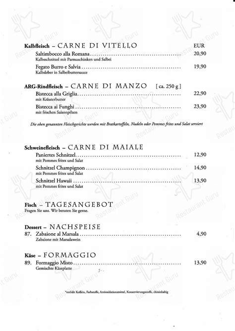 Menu At Ristorante Madonnina Restaurant Bad Breisig