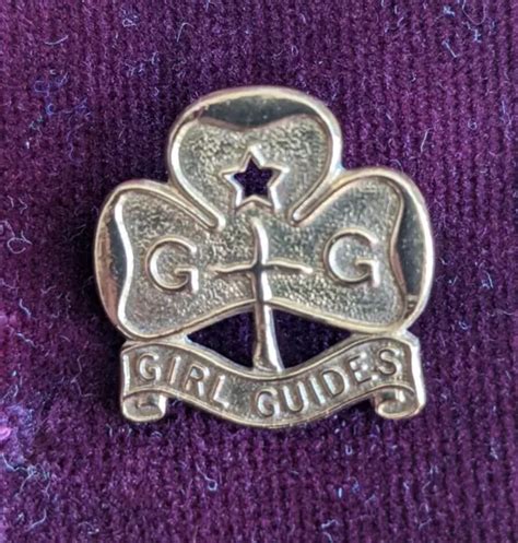 Vintage 1950s Girl Guides Brass Trefoil Promise Pierced Star Badge J R