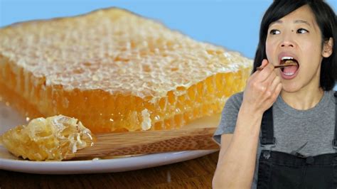 HONEYCOMB Honey Beeswax Taste Test The Purest Form Of Honey