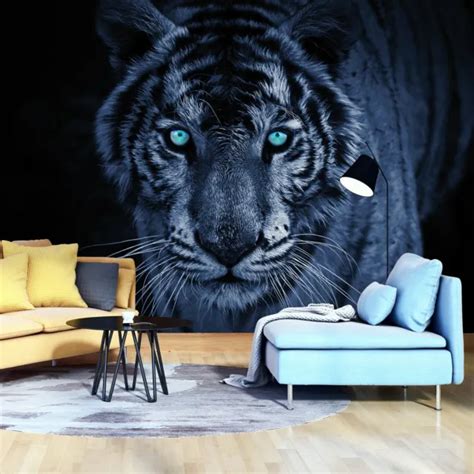 Vlies Fototapete Tiger Schwarz Wei Leopard Tiere Katze Wohnzimmer