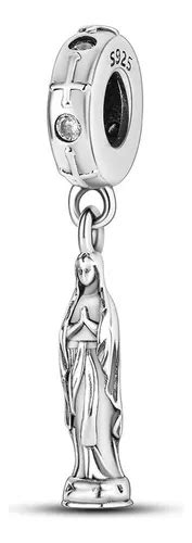 Dije Charm De Plata Colgante De La Virgen Fit Pandor Color Nude MercadoLibre