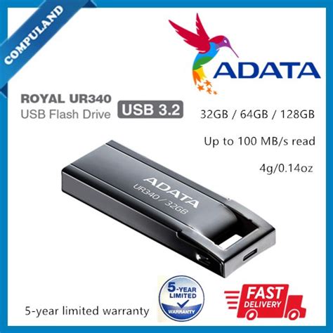 ADATA Royal UR340 USB Flash Drive 32GB 64GB 128GB USB3 2 Flash Drive