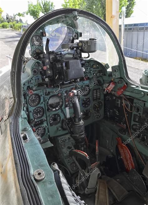 Cockpit of Soviet military fighter — Stock Photo © sephirot17 #111537960