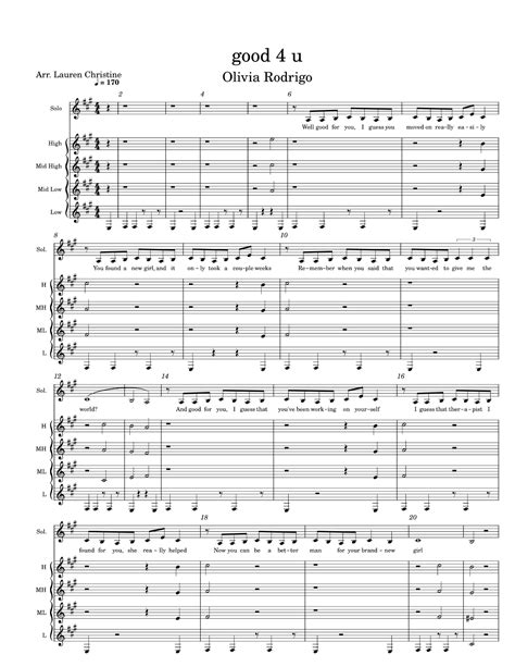 Good 4 U Arr Lauren Christine By Olivia Rodrigo Sheet Music For SSAA