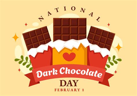 National Dark Chocolate Day Vector Illustration On February St For The