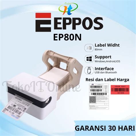 Jual Printer Label Thermal Mm Eppos Ep N Ep N Usb Bluetooth Print