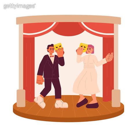 Theatre Performance 2d Vector Isolated Spot Illustration 이미지