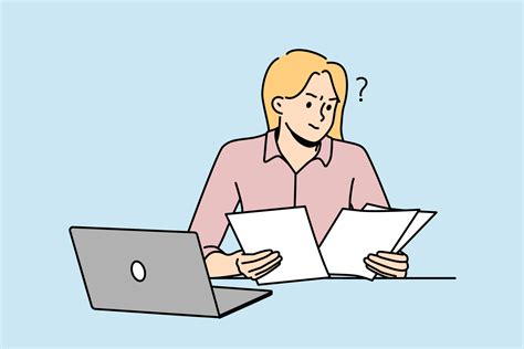 Frustrated Woman Working With Paperwork Busy At Laptop Confused Female