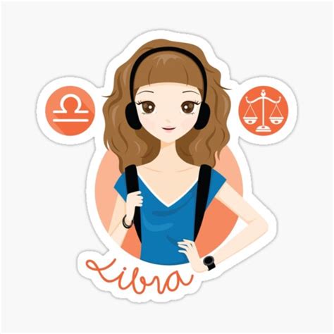 Libra Zodiac Sign Woman Sticker For Sale By Esseybaz Redbubble