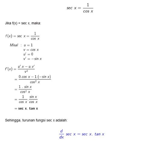 Contoh Turunan Fungsi Trigonometri Koleksi Gambar