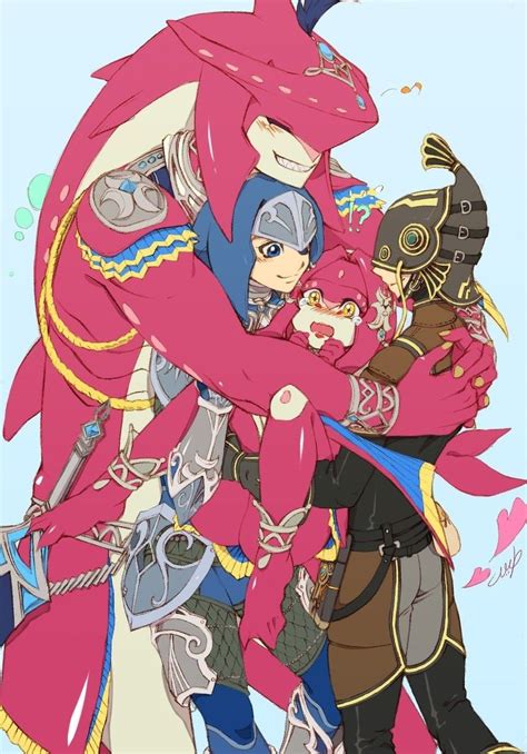 Tloz Botw 💖 Sidon 💙 Link And Mipha Legend Of Zelda Zelda Funny Zelda Art