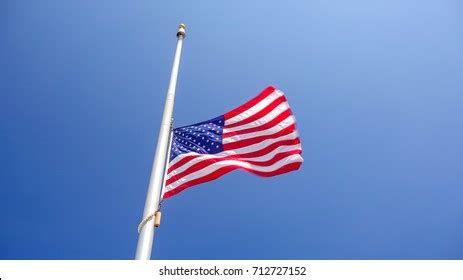 American Flag Flying Half Mast Aka Stock Photo 712727152 | Shutterstock