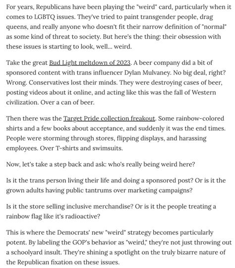 I Decided To Write A Bit About The Use Of Weird In Politics Check It