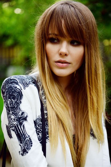 Blonde Ombre Hair With Blunt Bangs Hurrstyles I Want Pinterest