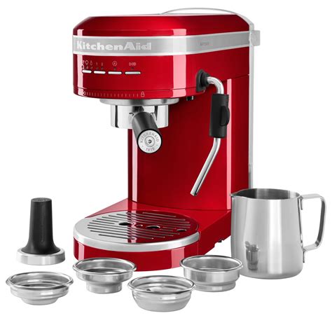 "Artisan" electric espresso machine, 1470W, Empire Red - KitchenAid