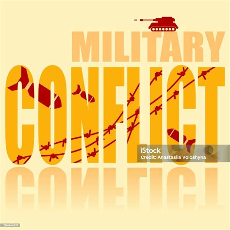 Military Conflict Poster Vector Poster On A Social Theme Stock
