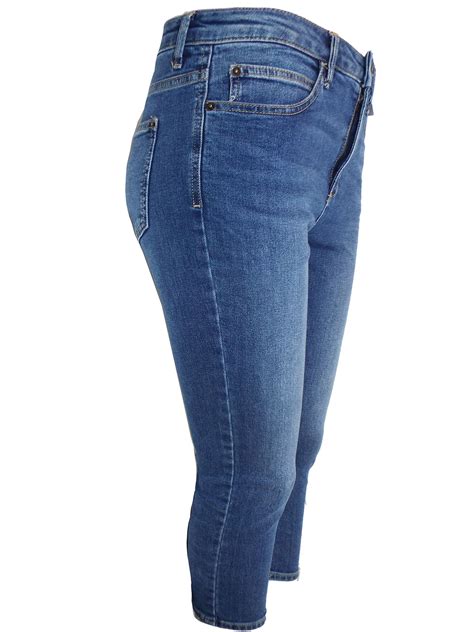 Marks And Spencer Mand5 Bright Indigo Mid Rise Cropped Super Skinny Jeans Size 10 To 24