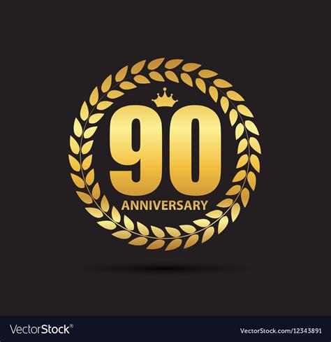 Template logo 90 years anniversary Royalty Free Vector Image