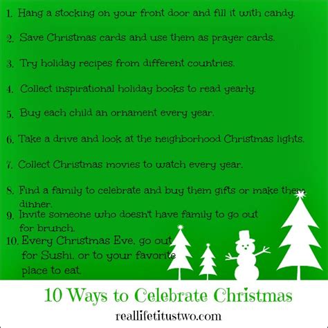 10 Ways To Celebrate Christmas