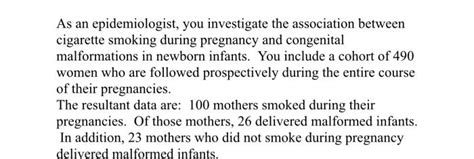 Solved As An Epidemiologist You Investigate The Association Chegg