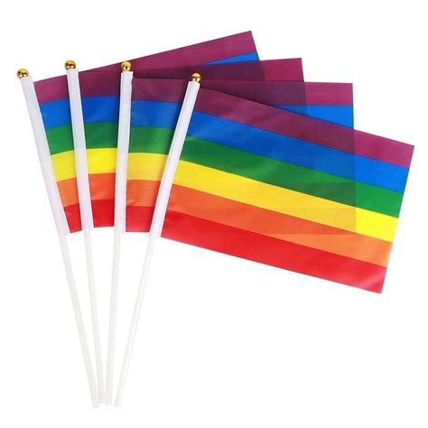Lgbt X Cm Pcs Holding Rainbow Flag Outdoor Parade Gay Pride Rainbow Flag Shopee Philippines