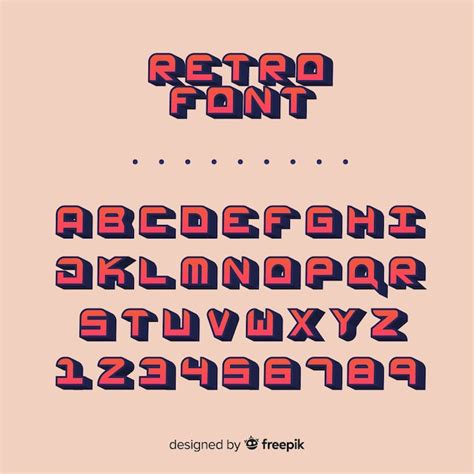 Font alphabet in retro style | Free Vector