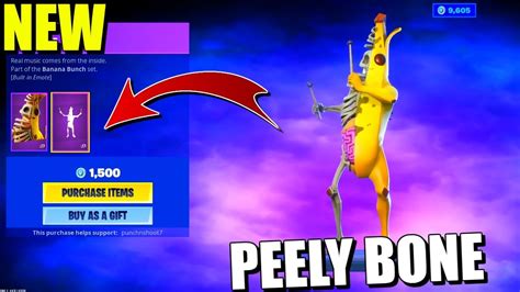 Fortnite Peely Bone Skin W Built In Emote Xylo Bone Popular Dance