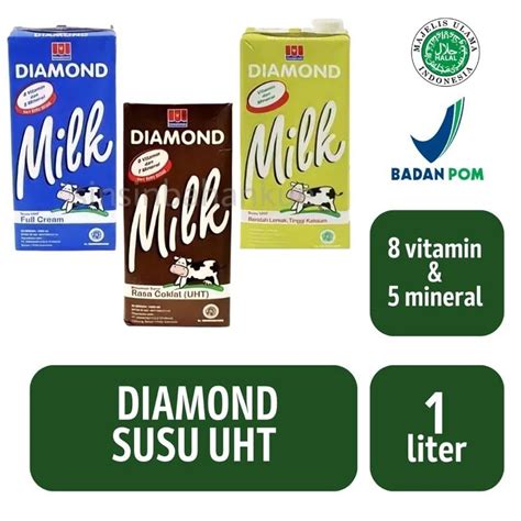 Jual DIAMOND UHT MILK 1 LITER FULL CREAM COKLAT LOW FAT Shopee