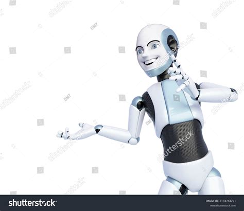 robot boy cartoon explaning  guy stock illustration