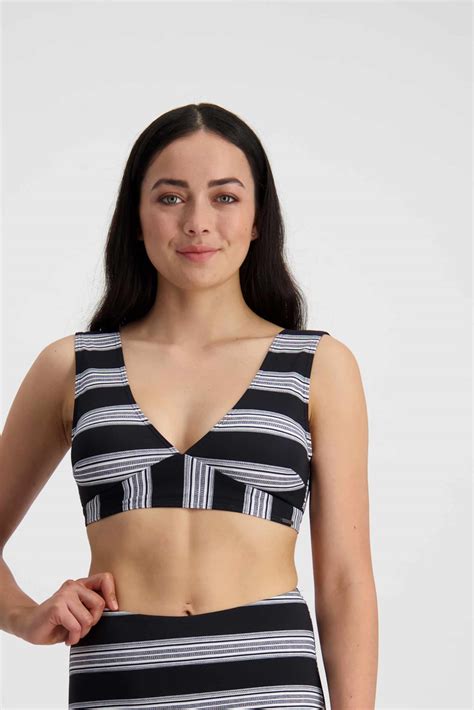 Moontide Swimwear Modern Stripes V Neck Tank Bikini Top