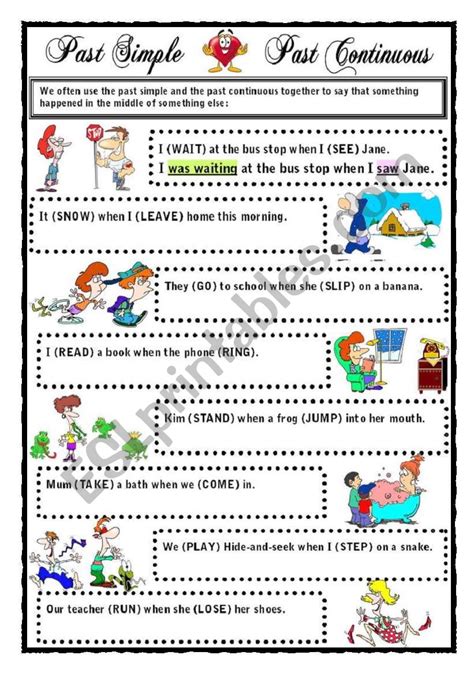 Past Simple Past Continuous Esl Worksheet By Jecika