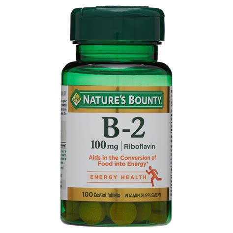 Nature S Bounty B2 Riboflavin Coated Vitamin Tablets 100 Mg 100 Ct