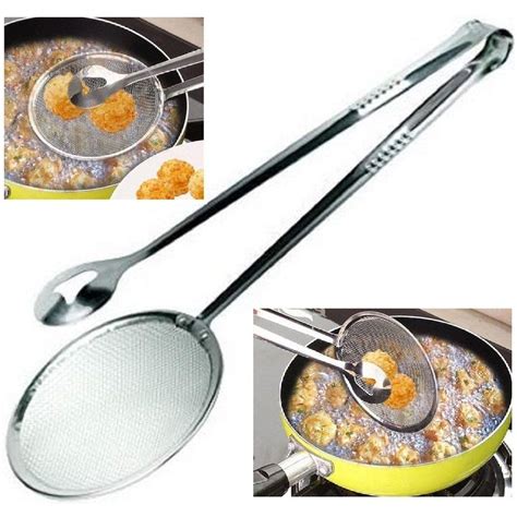 Escumadeira De Frituras Pegador De Inox Peneira 28cm Shopee Brasil