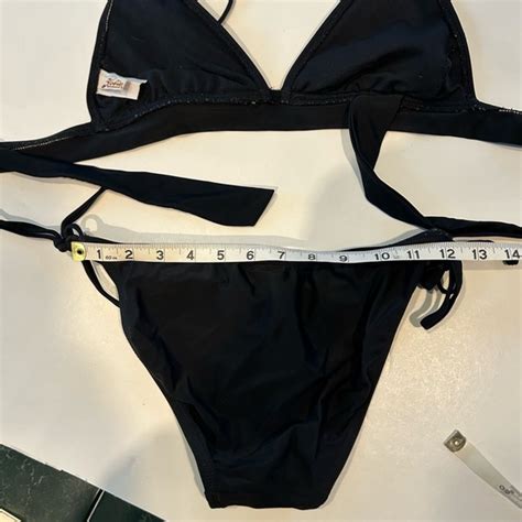 Hobie Swim Hobie Black Bikini With Floral Embroidery Small Bottoms Medium Top Poshmark