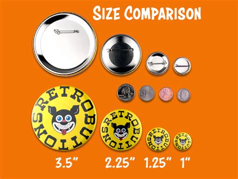 Our Pin Button Badge Sizes Retrobuttons