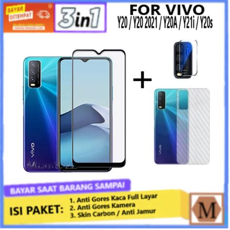 Paket 3in1 Tempered Glass Bening Vivo Y20 Y20 2021 Y20a Y20i Y20s Y20g