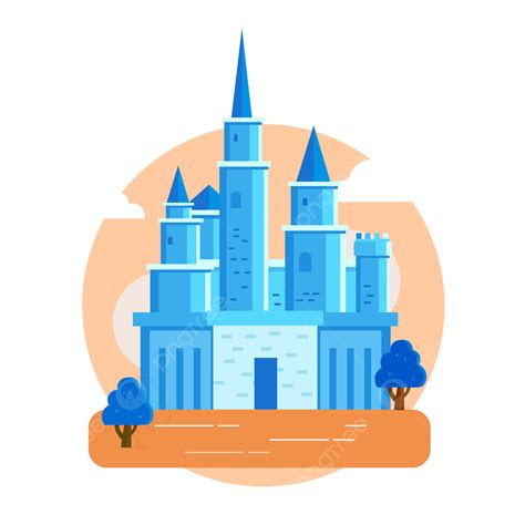 Ilustra O De Desenhos Animados Do Castelo Azul Claro Png Castelo